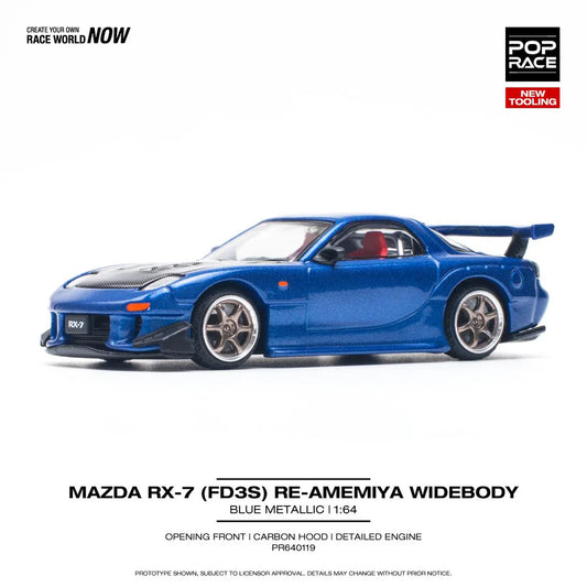 Pop Race Mazda RX-7 (FD3S) RE-Amemiya Widebody - Blue Metallic