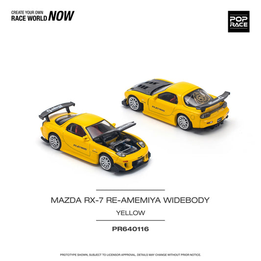 *Pre-Order* Pop Race Mazda RX-7 (FD3S) RE-Amemiya Widebody - Yellow