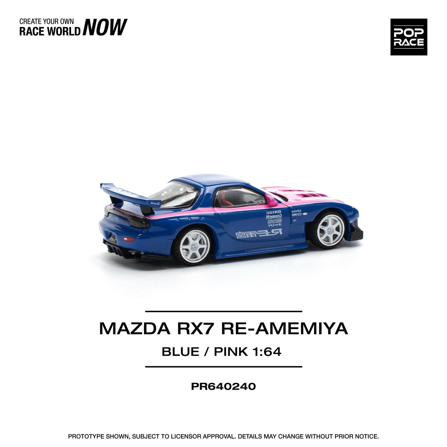 *Pre-Order* Pop Race Mazda RX7 RE-Amemiya - Blue/Pink