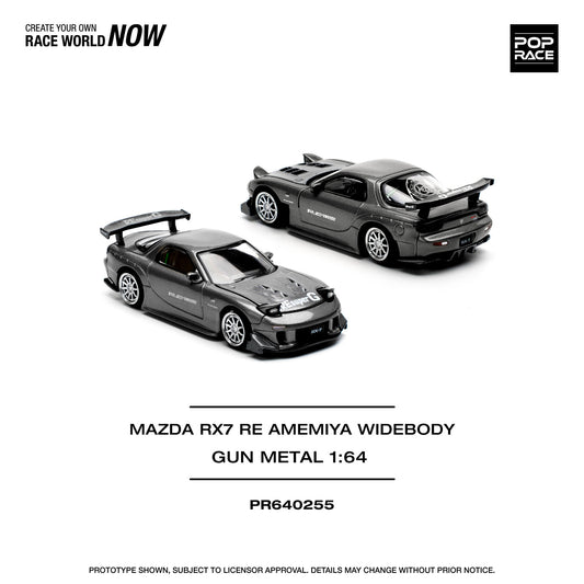 *Pre-Order* Pop Race Mazda RX7 RE-Amemiya Widebody - Gun Metal