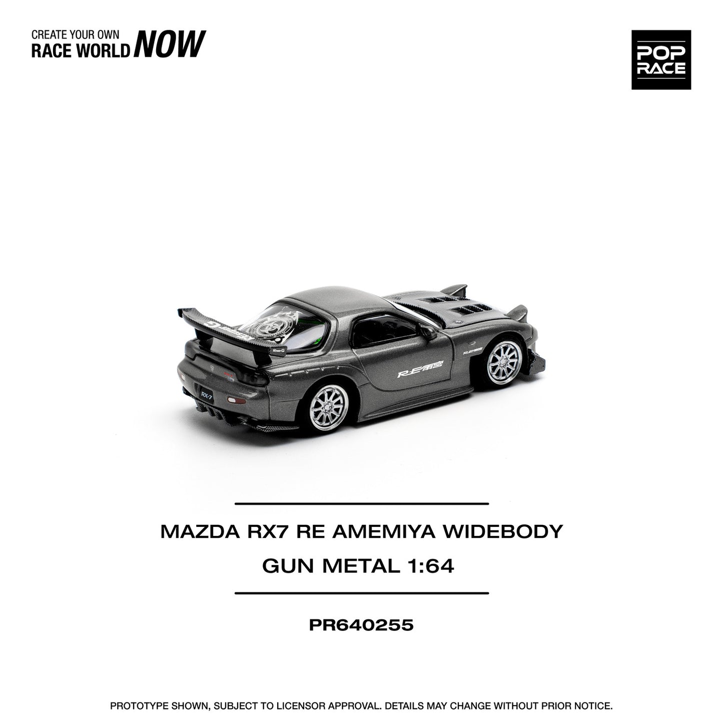 *Pre-Order* Pop Race Mazda RX7 RE-Amemiya Widebody - Gun Metal