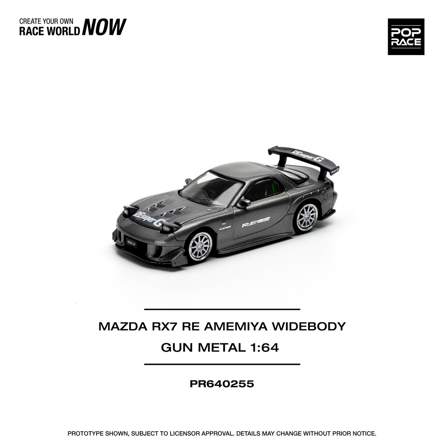 *Pre-Order* Pop Race Mazda RX7 RE-Amemiya Widebody - Gun Metal