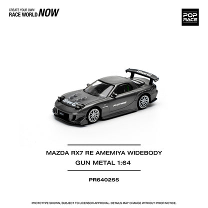 *Pre-Order* Pop Race Mazda RX7 RE-Amemiya Widebody - Gun Metal