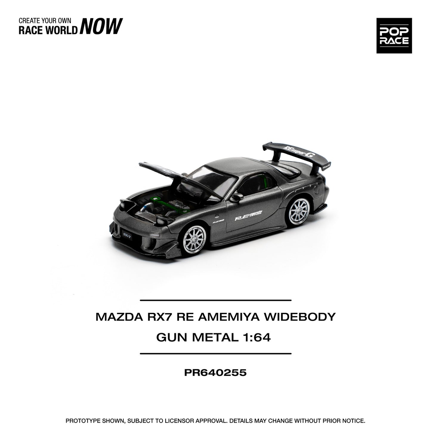 *Pre-Order* Pop Race Mazda RX7 RE-Amemiya Widebody - Gun Metal