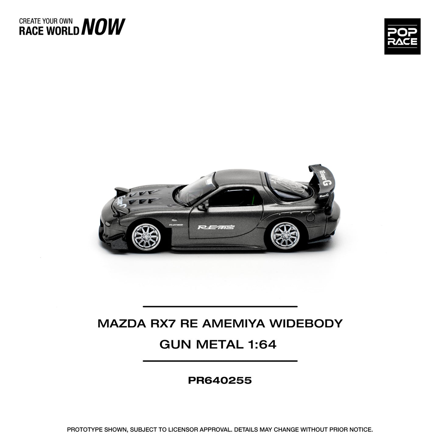 *Pre-Order* Pop Race Mazda RX7 RE-Amemiya Widebody - Gun Metal