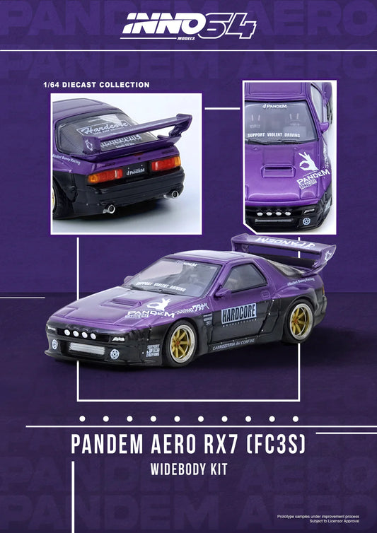 *Pre-Order* INNO Models INNO64 Mazda RX7 (FC3S) "PANDEM ROCKET BUNNY" Purple