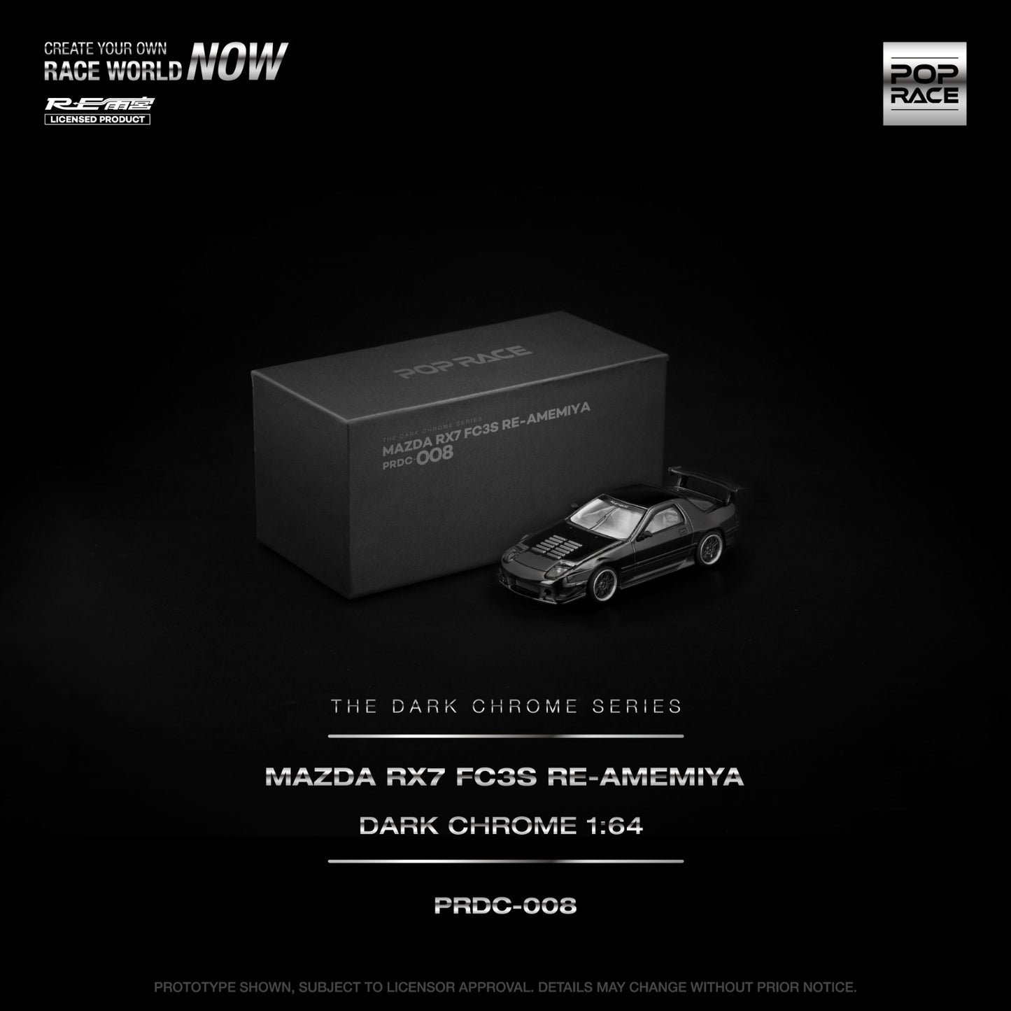 *Pre-Order* Pop Race Mazda RX7 (FC3S) RE-AMEMIYA Dark Chrome