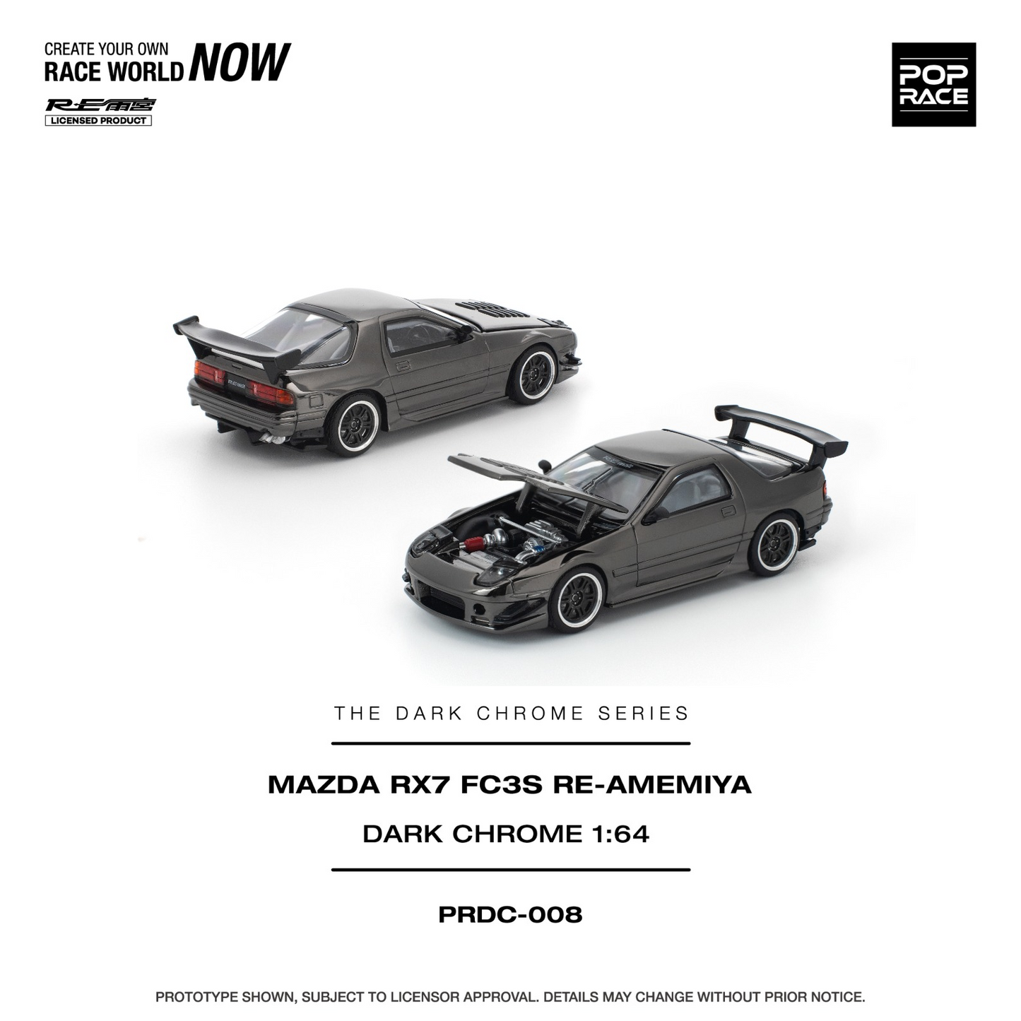 *Pre-Order* Pop Race Mazda RX7 (FC3S) RE-AMEMIYA Dark Chrome