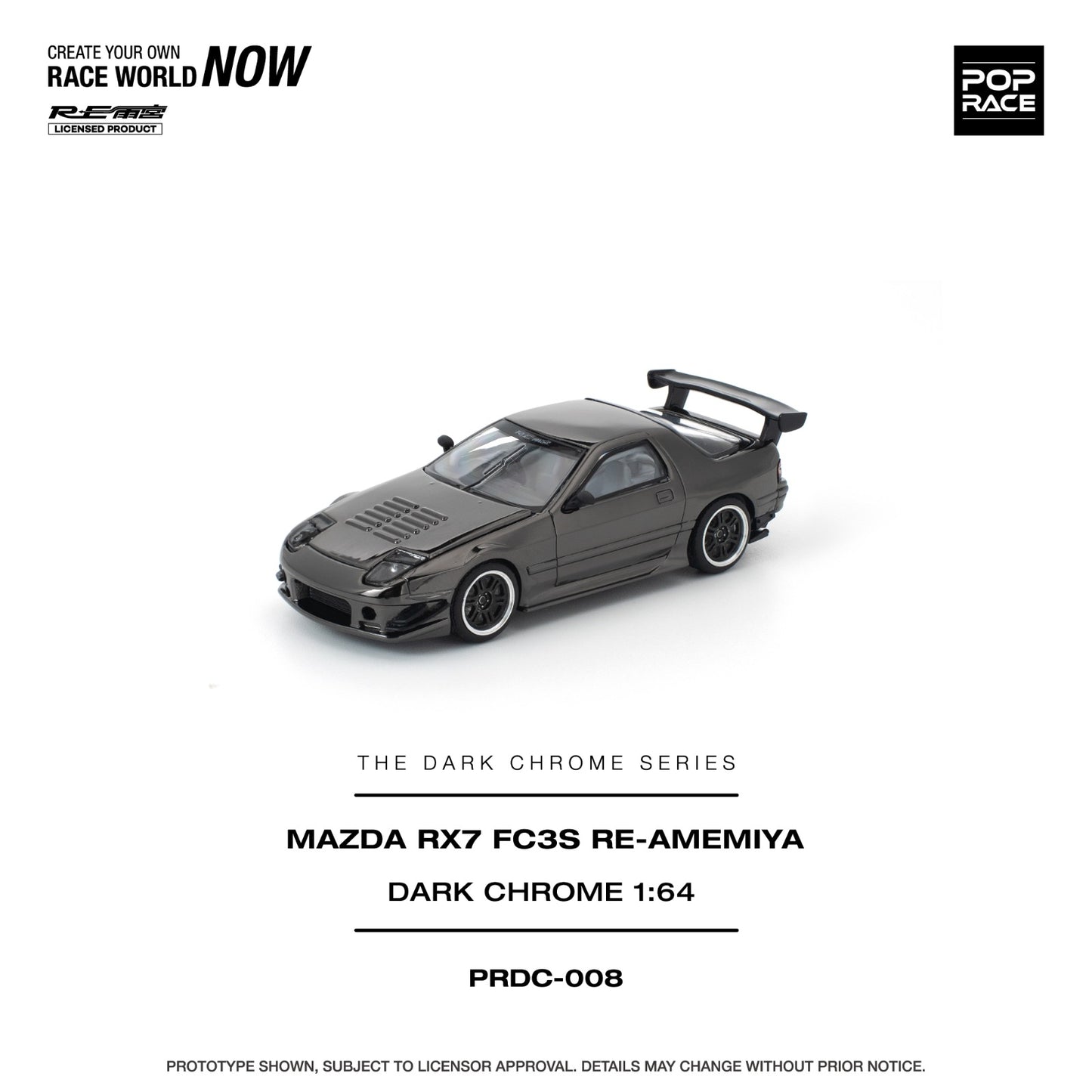 *Pre-Order* Pop Race Mazda RX7 (FC3S) RE-AMEMIYA Dark Chrome