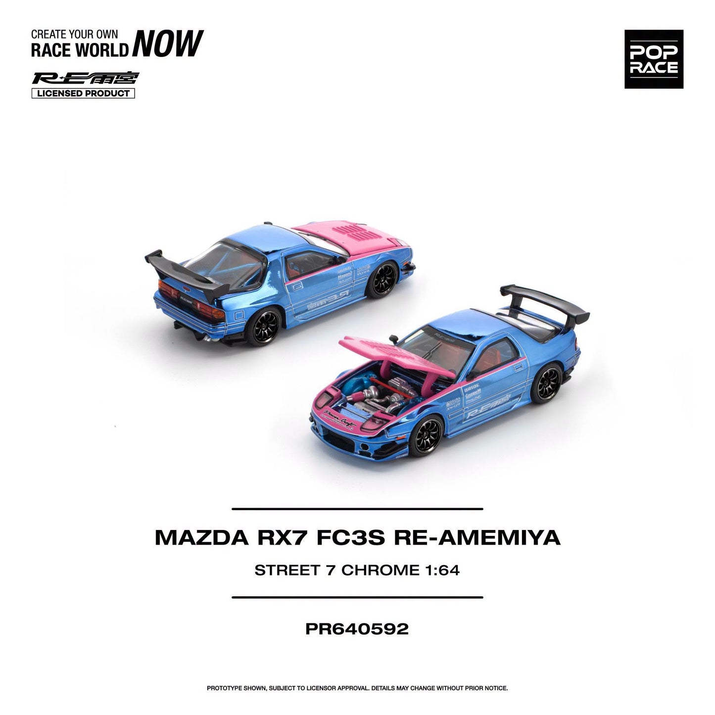 *Pre-Order* Pop Race - PR640592 Mazda RX7 (FC3S) RE-AMEMIYA Street7 Chrome