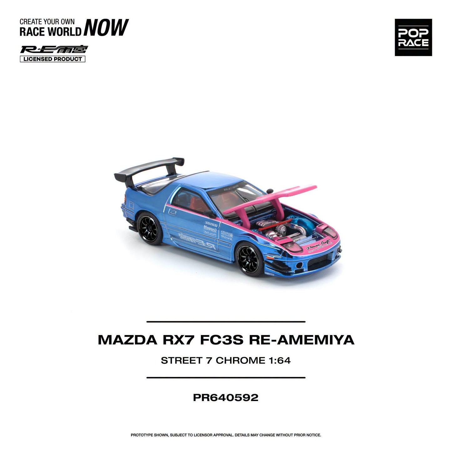 *Pre-Order* Pop Race - PR640592 Mazda RX7 (FC3S) RE-AMEMIYA Street7 Chrome