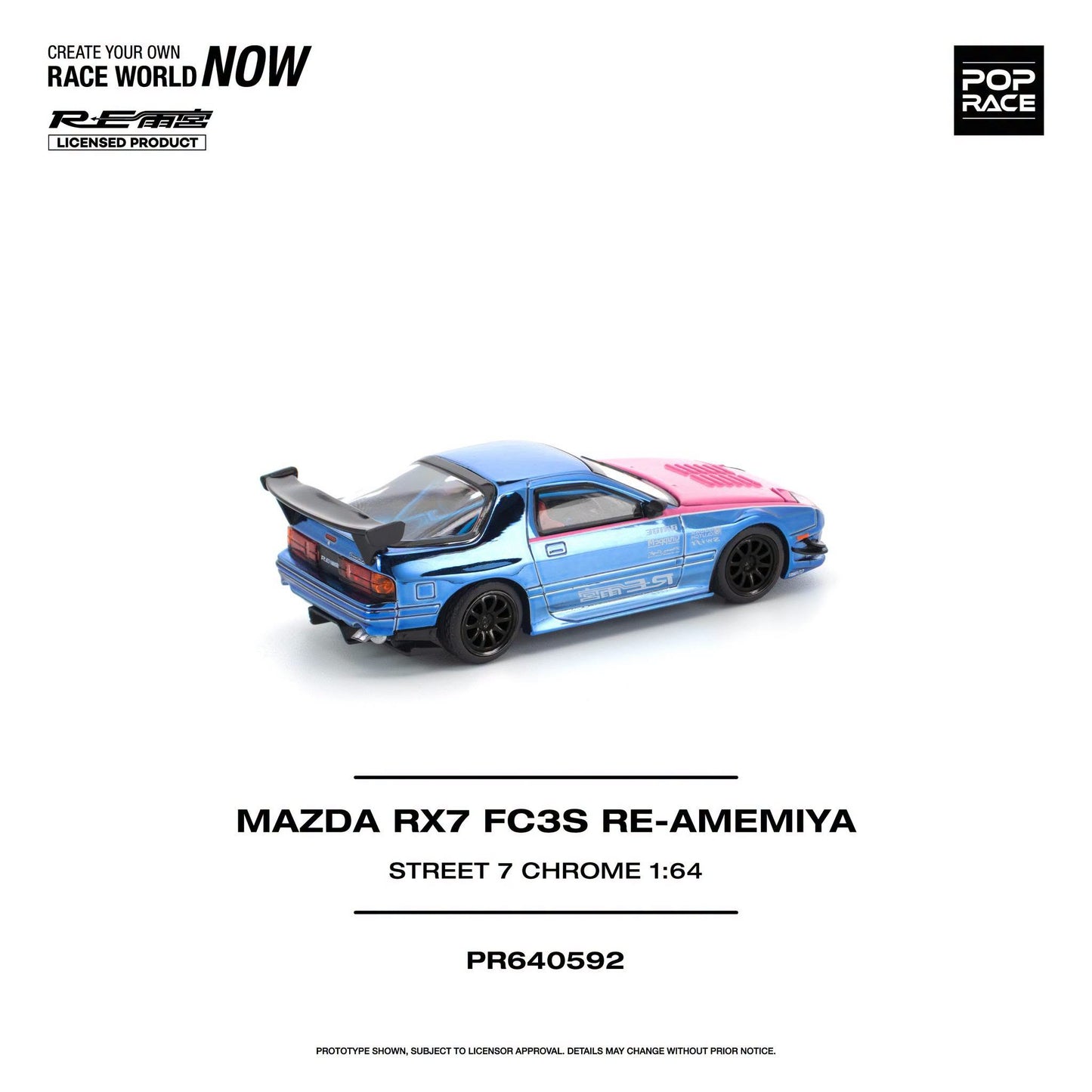 *Pre-Order* Pop Race - PR640592 Mazda RX7 (FC3S) RE-AMEMIYA Street7 Chrome