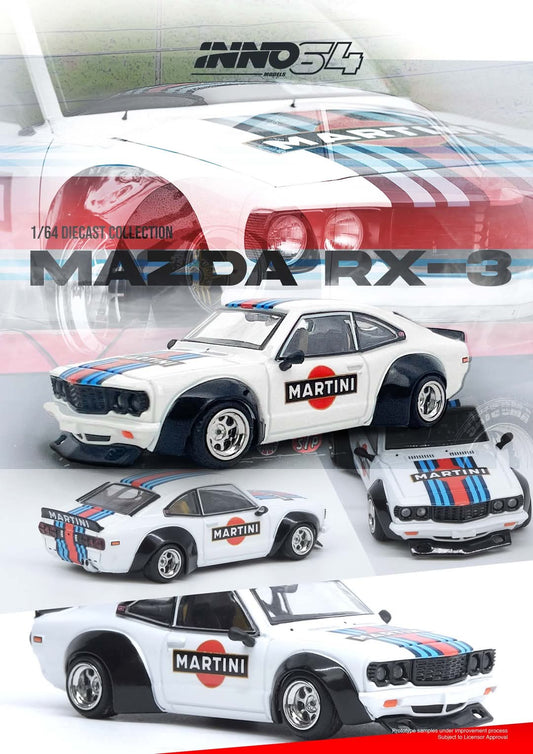 *Pre-Order* INNO Models INNO64 Mazda SAVANNA RX3 "MARTINI RACING" Livery