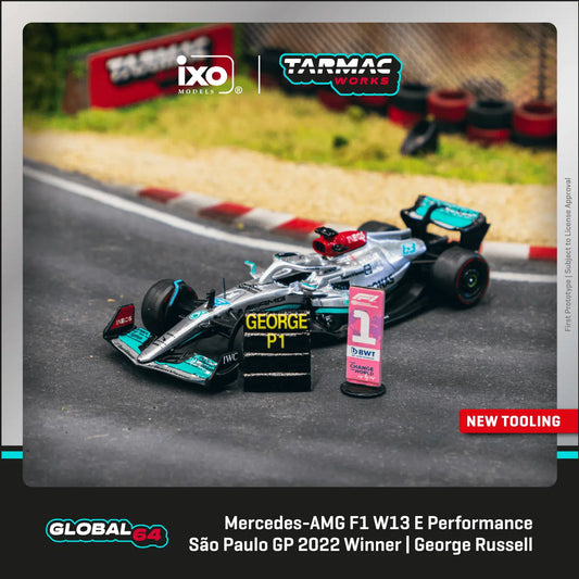 Tarmac Works x iXO Models Mercedes-AMG F1 W13 E Performance São Paulo Grand Prix 2022 Winner George Russell