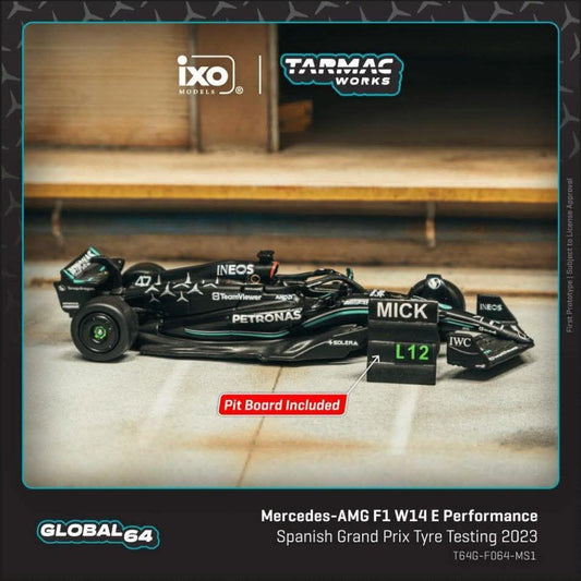 *Pre-Order* Tarmac Works Mercedes-AMG F1 W14 E Performance Spanish Grand Prix Tyre Testing 2023 Mick Schumacher