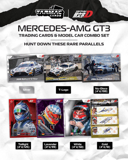 *Pre-Order* Tarmac Works - Mercedes-AMG GT3 Bathurst 12h 2026 Craft-Bamboo Racing Ralf Aron / Lucas Auer / Maximilian Götz (Model Car + Trading Cards Combo Set)
