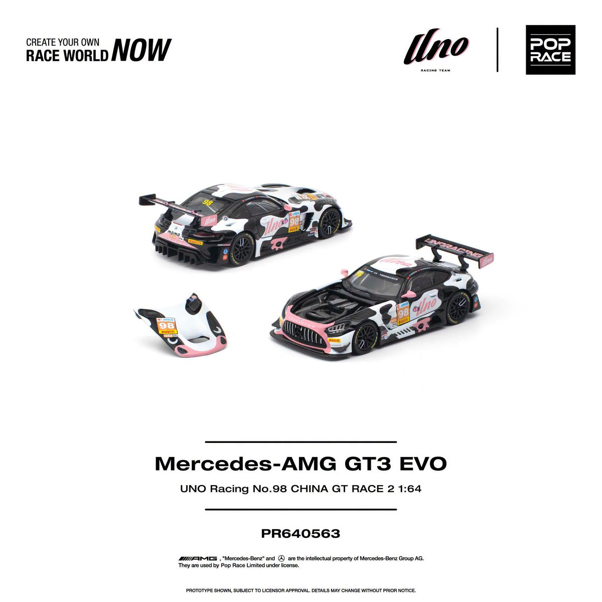 *Pre-Order* Pop Race - PR640563 Mercedes-AMG GT3 EVO UNO RACING NO.98 CHINA GT RACE 2 "Momo"