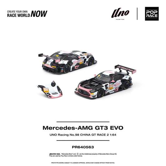 *Pre-Order* Pop Race - PR640563 Mercedes-AMG GT3 EVO UNO RACING NO.98 CHINA GT RACE 2 "Momo"