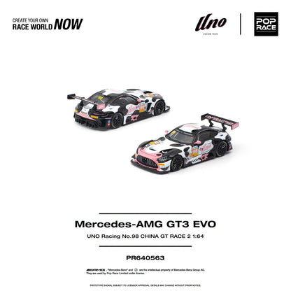 *Pre-Order* Pop Race - PR640563 Mercedes-AMG GT3 EVO UNO RACING NO.98 CHINA GT RACE 2 "Momo"