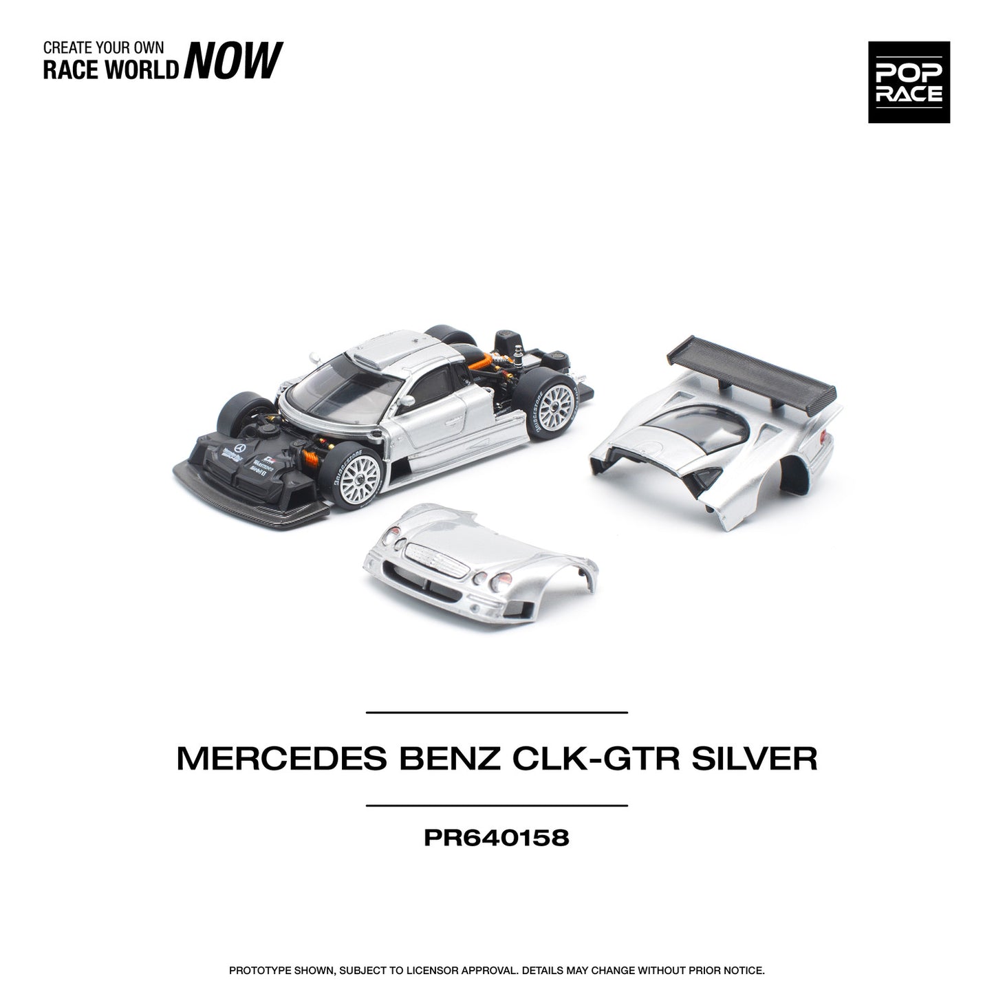 *Pre-Order* Pop Race Mercedes-Benz AMG CLK GTR - Silver