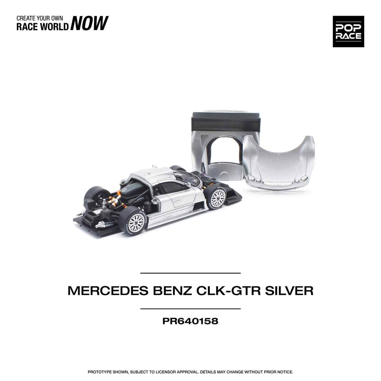 *Pre-Order* Pop Race Mercedes-Benz AMG CLK GTR - Silver