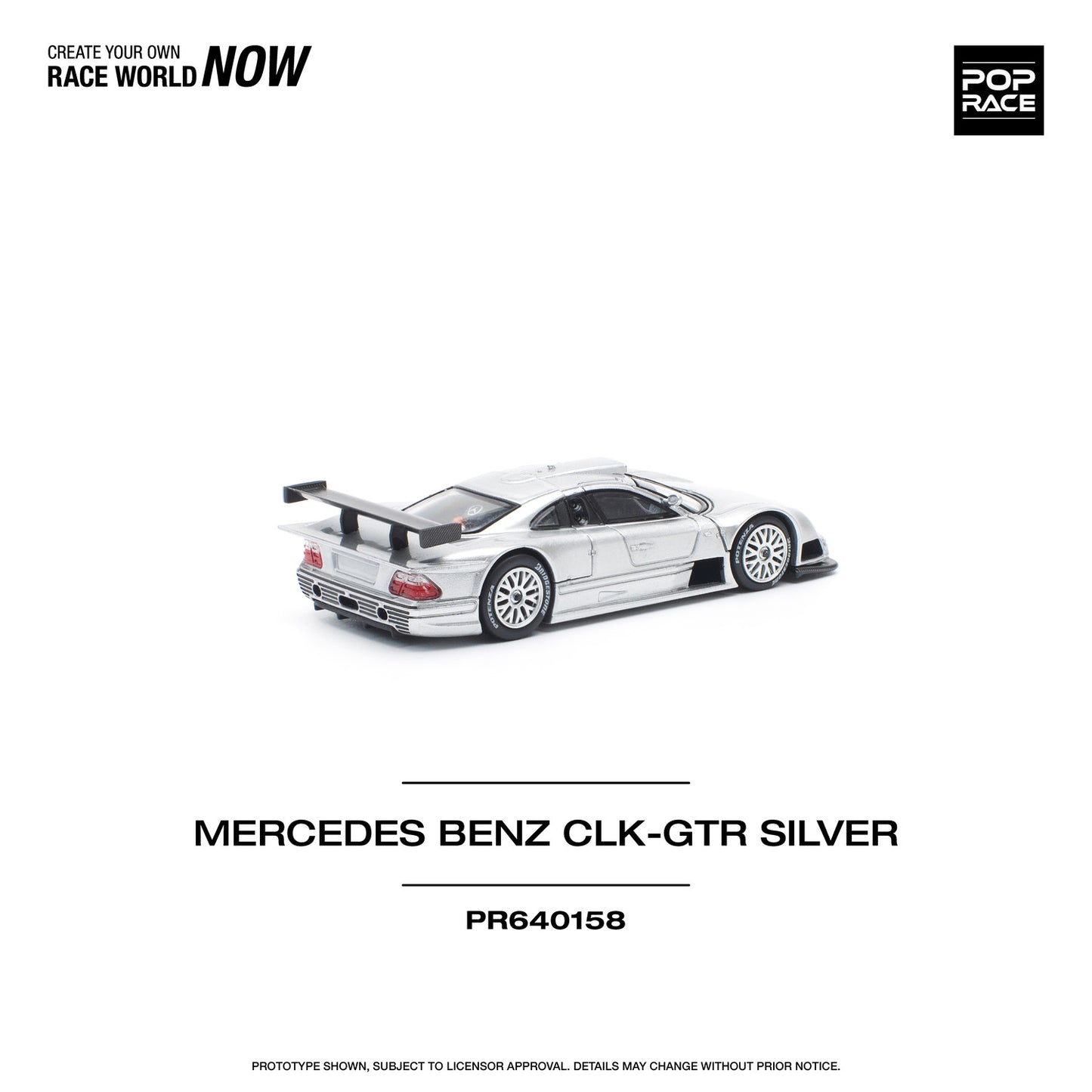 *Pre-Order* Pop Race Mercedes-Benz AMG CLK GTR - Silver