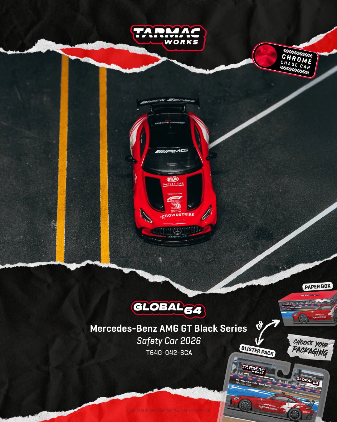 *Pre-Order* Tarmac Works - Mercedes-Benz AMG GT Black Series Safety Car 2026 (Paper Box Packaging)