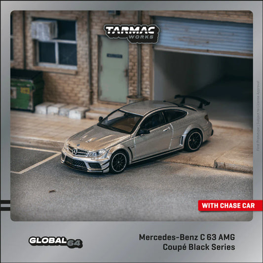 *Pre-Order* Tarmac Works Mercedes-Benz C 63 AMG Coupé Black Series - Silver Metallic