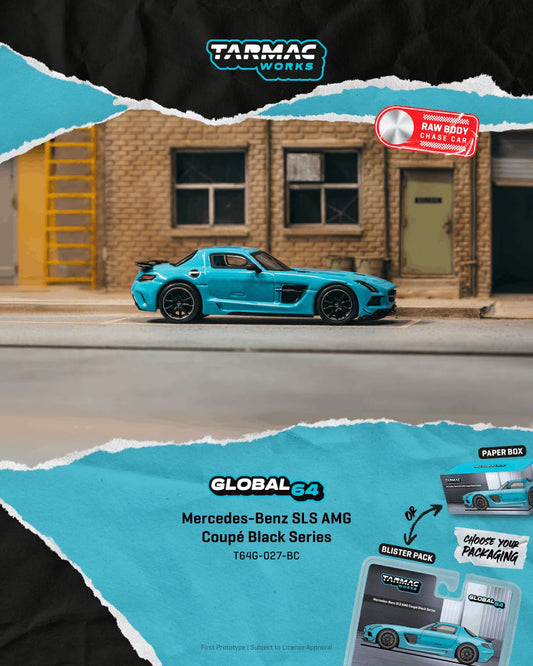 *Pre-Order* Tarmac Works - Mercedes-Benz SLS AMG Coupé Black Series Matte Blue (Paper Box Packaging)
