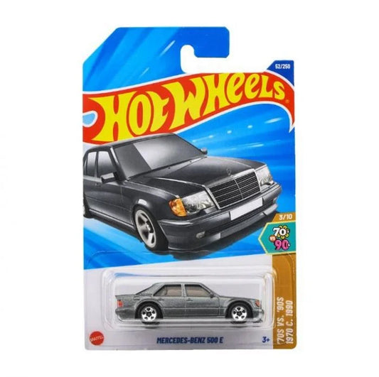 Hot Wheels HW: '70s vs. '90s 3/10 Mercedes-Benz 500 E (Dark Grey) - Japanese Card