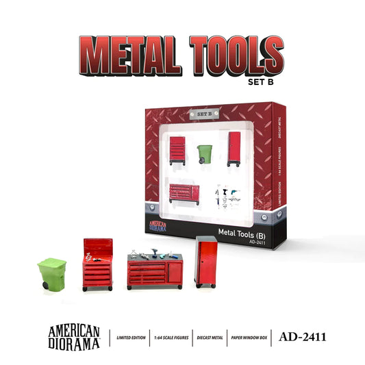 *Pre-Order* American Diorama 1/64 Figure Set - Metal Tools Set B
