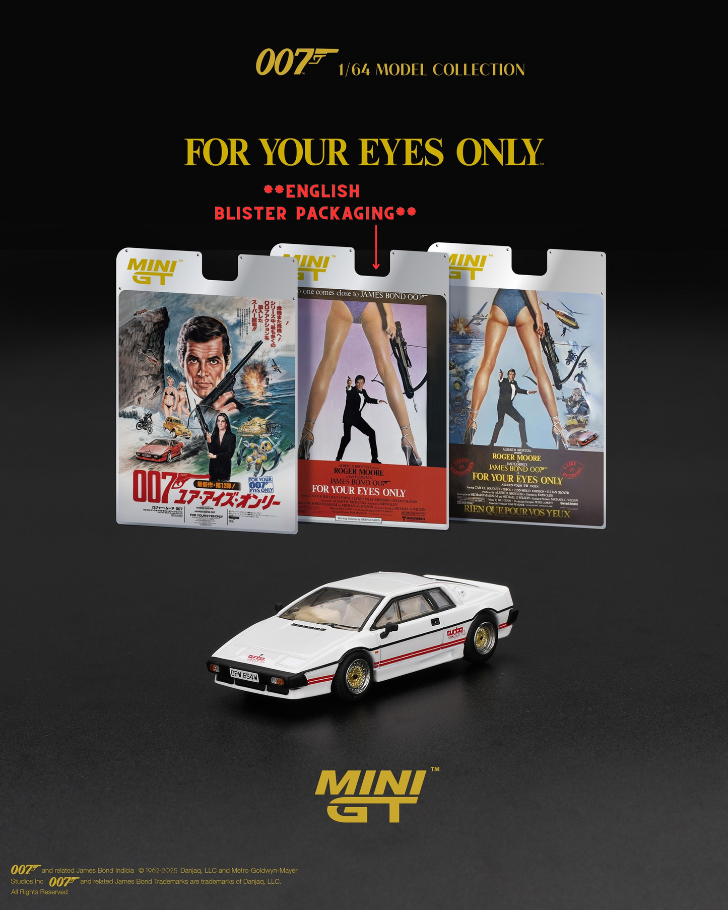 *Pre-Order* Mini GT No.907 Lotus Esprit Turbo White James Bond "For Your Eyes Only" - English Blister Packaging