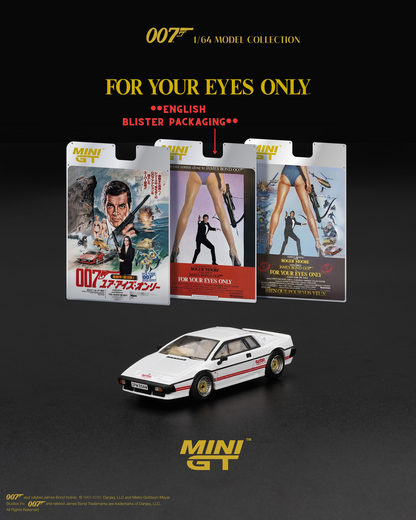*Pre-Order* Mini GT No.907 Lotus Esprit Turbo White James Bond "For Your Eyes Only" - English Blister Packaging