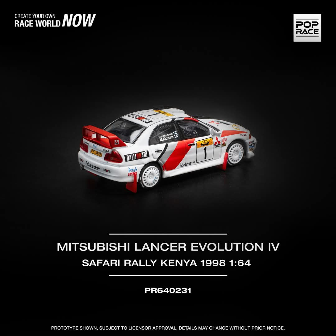 *Pre-Order* Pop Race Mitsubishi Lancer Evolution IV - Safari Rally Kenya 1998