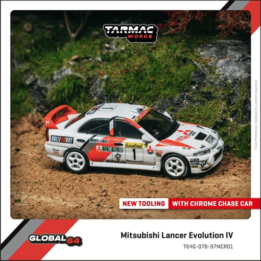 *Pre-Order* Tarmac Works Mitsubishi Lancer Evolution IV Rallye Monte-Carlo 1997 Tommi Mäkinen / Seppo Harjanne