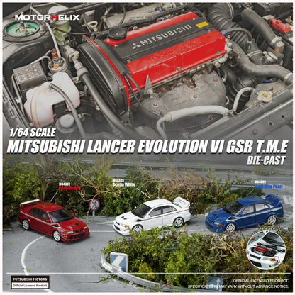 *Pre-Order* MotorHelix M64301 Mitsubishi Lancer Evolution VI GSR T.M.E - Passion Red with Livery