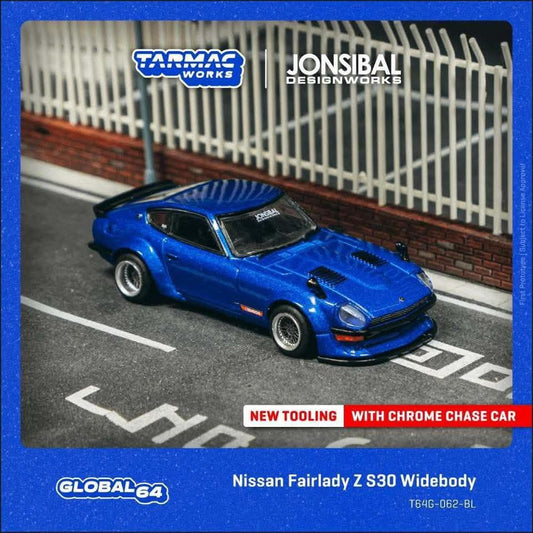 *Pre-Order* Tarmac Works Nissan Fairlady Z S30 Widebody Designed by Jon Sibal Blue