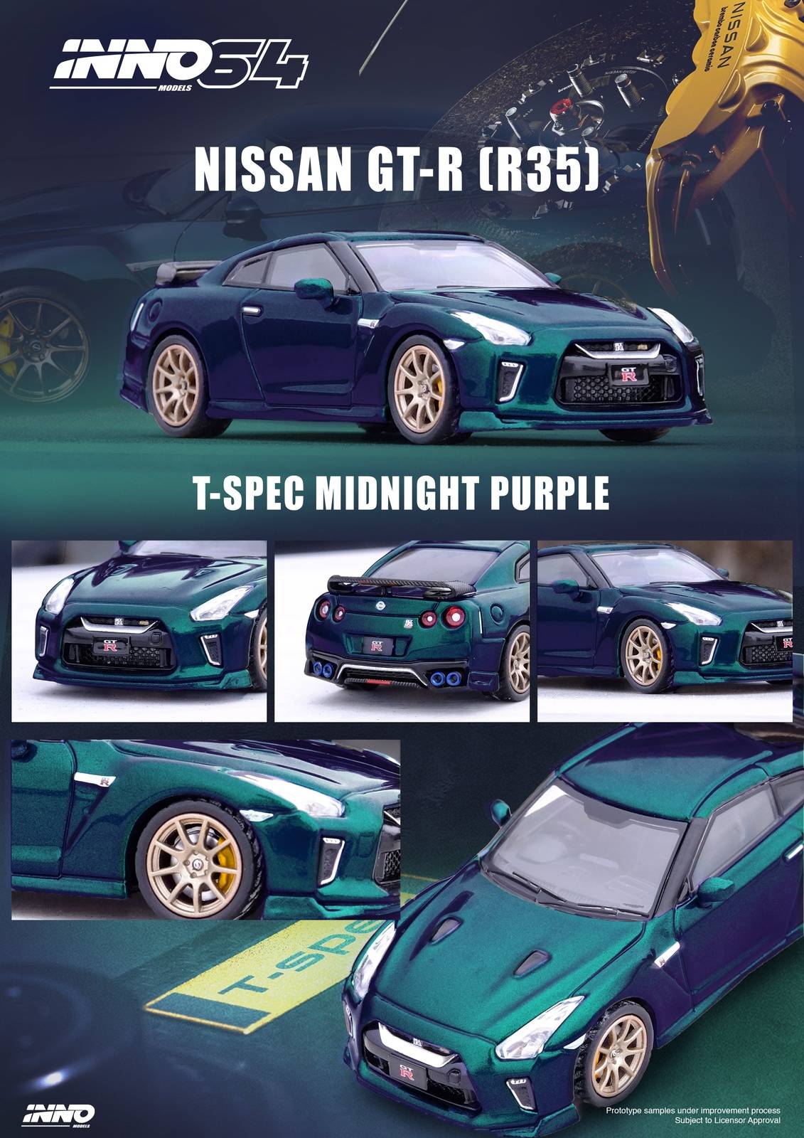 Incubus R35 Inno Models Inno64 Nissan GT-R (R35) T-Spec Midnight Purple – Mini Toy ...