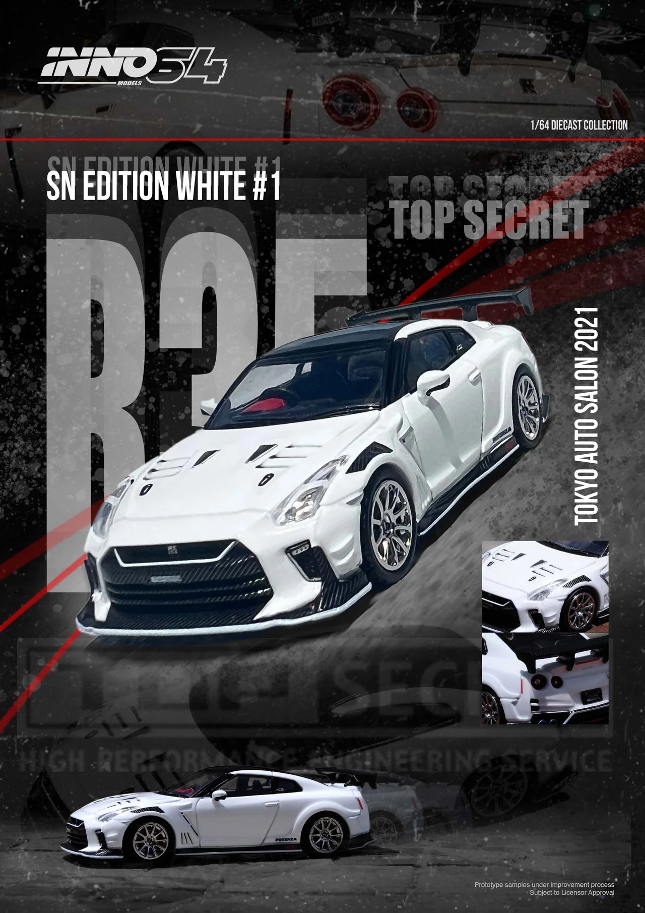 *Pre-Order* Inno Models Inno64 Nissan GT-R (R35) "TOP SECRET" Tokyo Auto Salon 2021