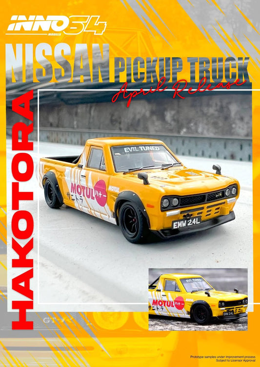 Inno Models Inno64 Nissan Sunny Pick Up Truck Hakotora "MOTUL" Livery
