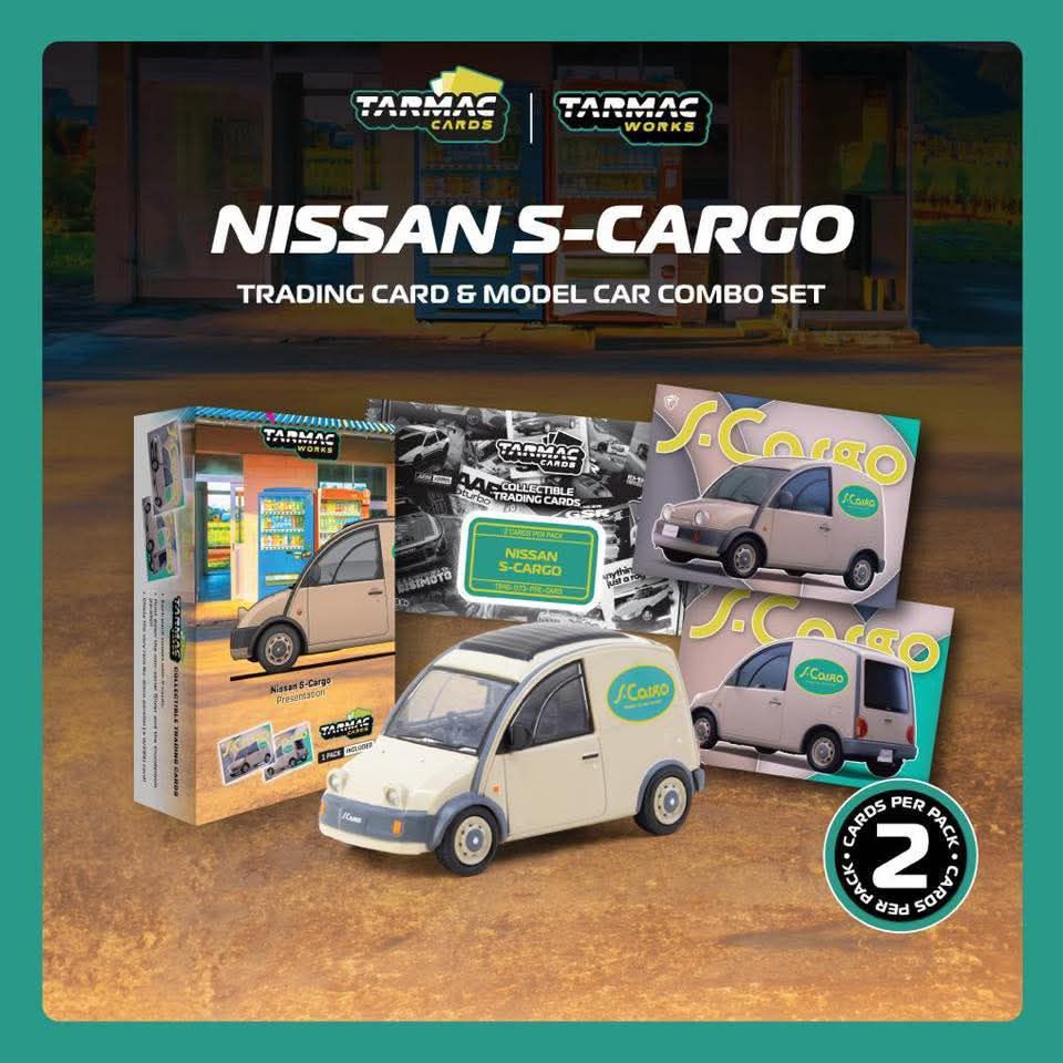 *Pre-Order* Tarmac Works Nissan S-Cargo Presentation - Model Car + Trading Cards Combo Set