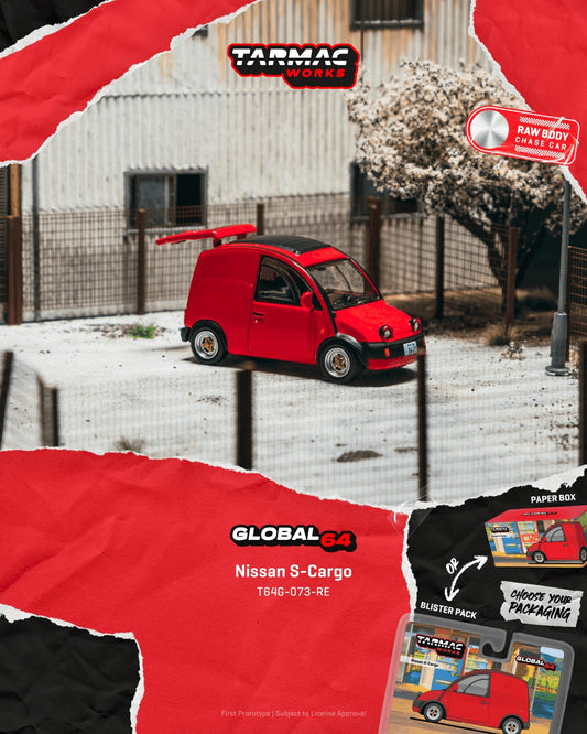 *Pre-Order* Tarmac Works Nissan S-Cargo Red (Paper Box Packaging)