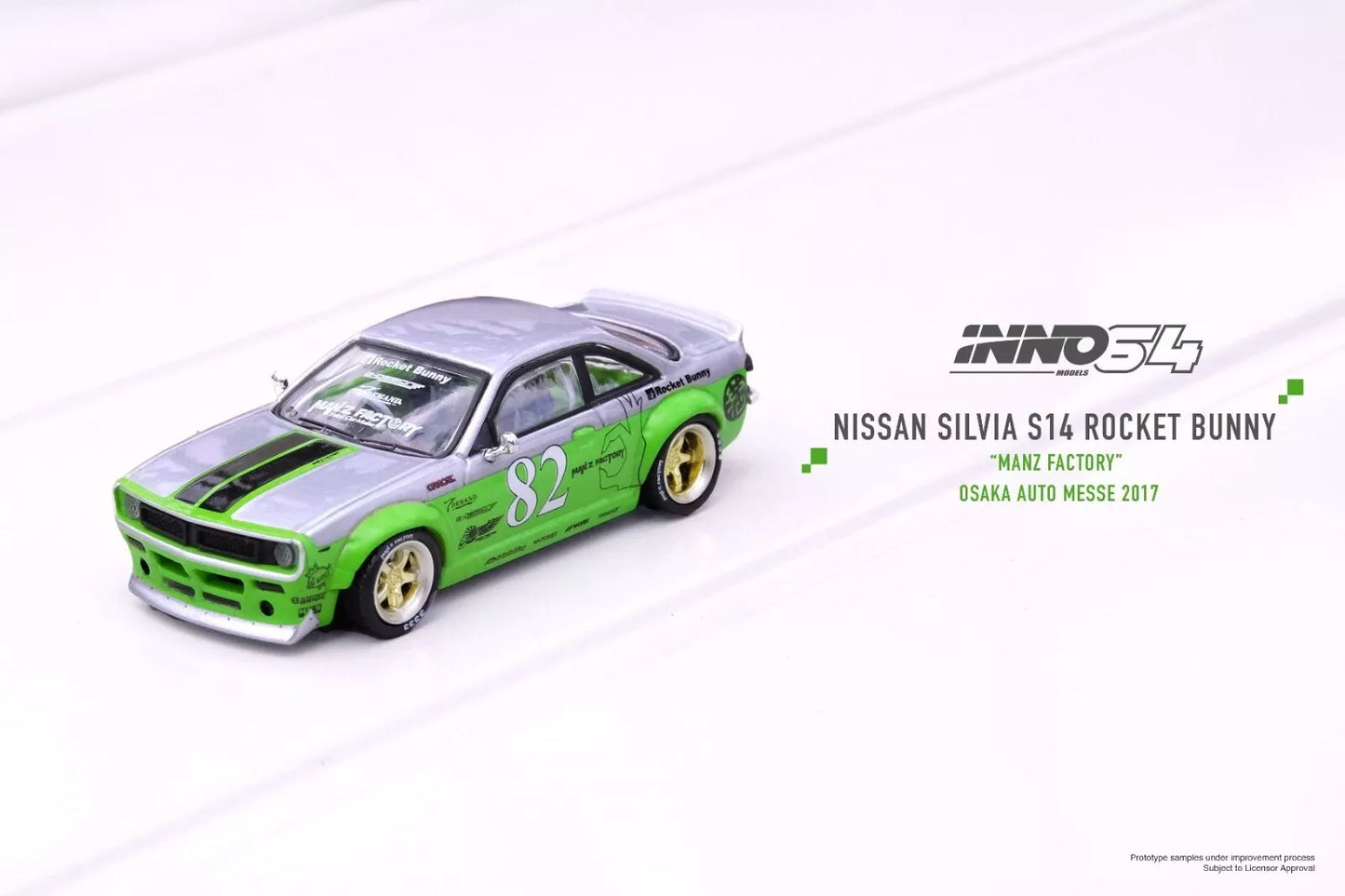 Inno Models Inno64 Nissan Silvia (S14) Rocket Bunny "MANZ FACTORY" Osaka Auto Messe 2017