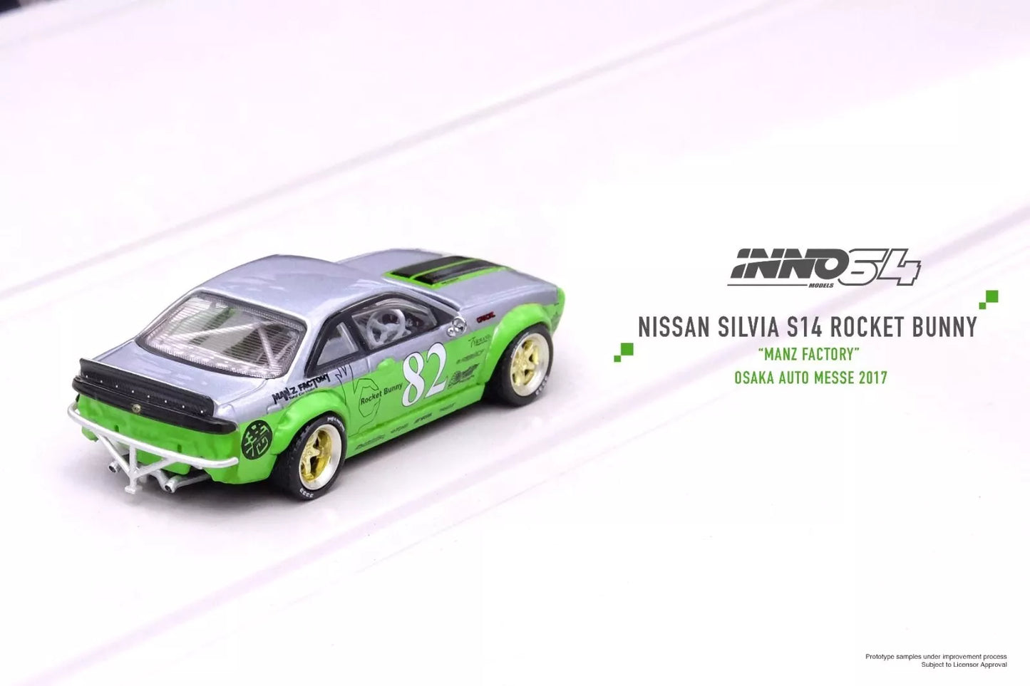 Inno Models Inno64 Nissan Silvia (S14) Rocket Bunny "MANZ FACTORY" Osaka Auto Messe 2017