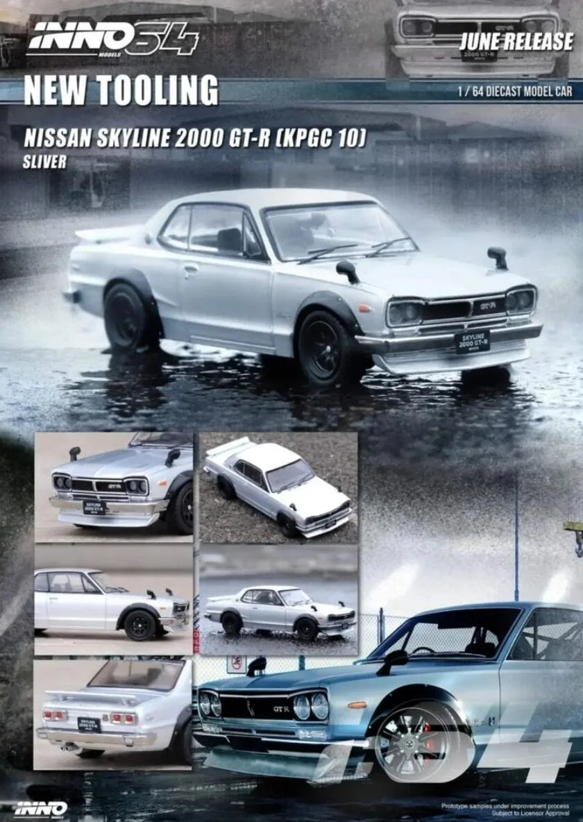 Inno Models Inno64 Nissan Skyline 2000 GT-R (Silver) (KPGC10)