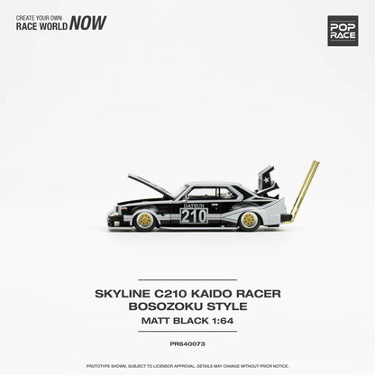 *Pre-Order* Pop Race Nissan Skyline C210 Kaido Racer Bosozoku Style Matt Black