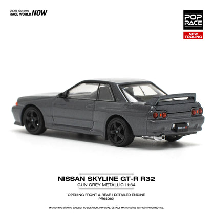 *Pre-Order* Pop Race Nissan Skyline GT-R R32 - Gun Grey Metallic