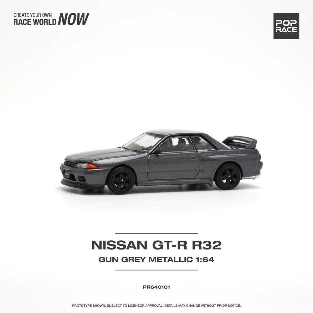 ミニカー SkylineGT-RNismo (R32) Gun Gray llic Pop Race Nissan Skyline GT-R R32 - Gun Grey Metallic – Mini