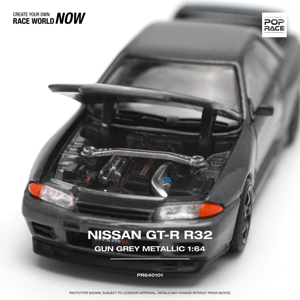Pop Race Nissan Skyline GT-R R32 - Gun Grey Metallic – Mini Toy Sensei