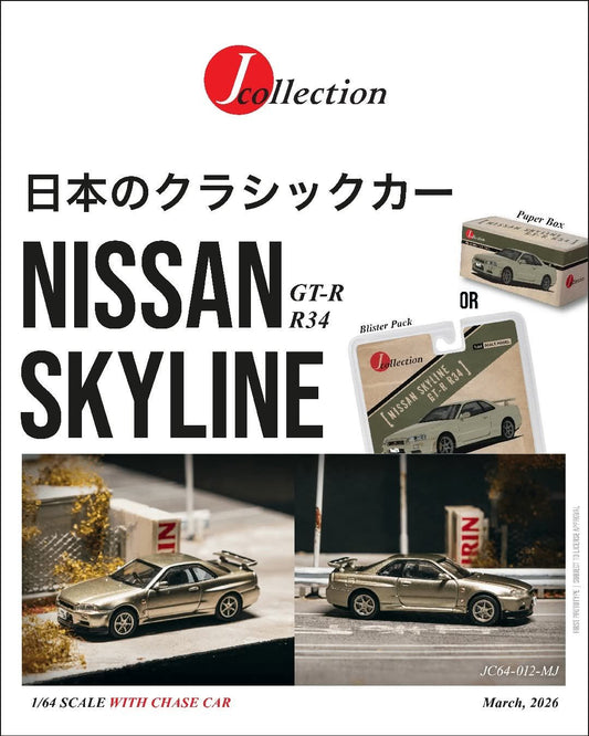 *Pre-Order* Tarmac Works Nissan Skyline GT-R R34 Millenium Jade (Paper Box Packaging)